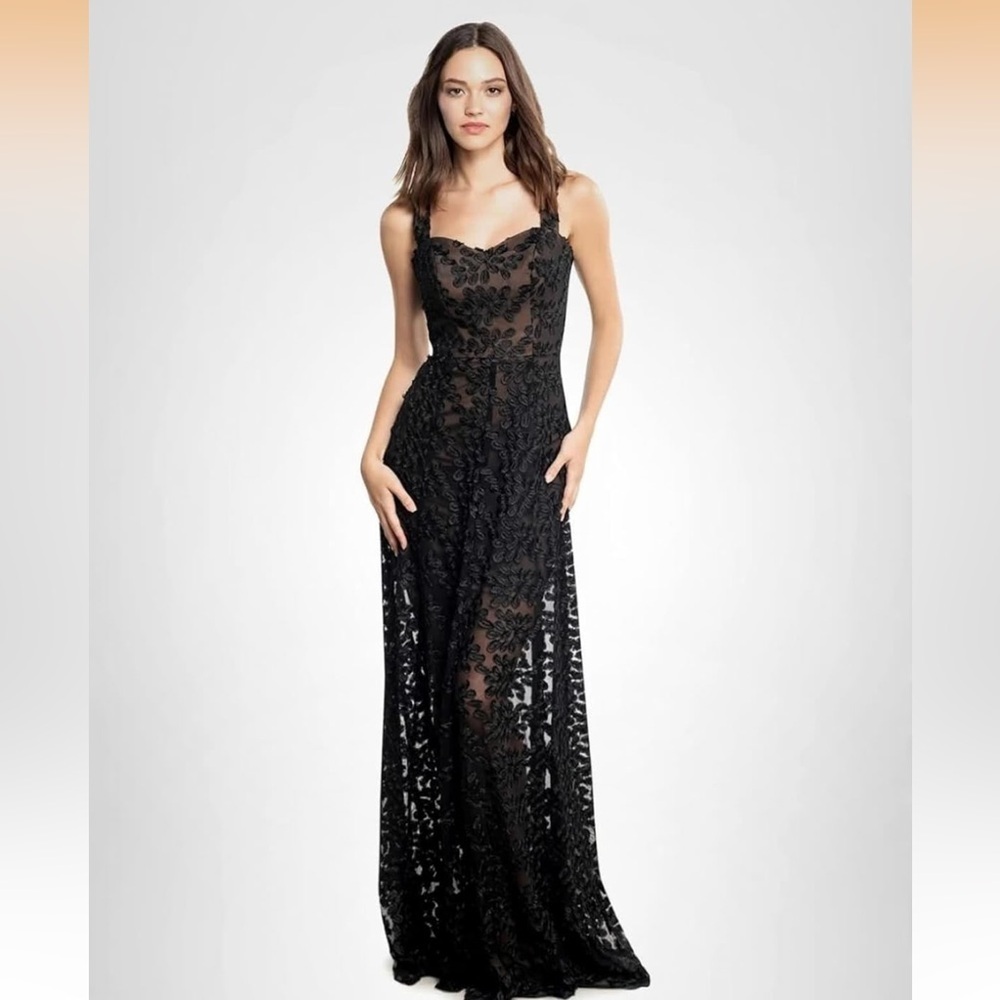 Dress the Population Women's Anabel Sweetheart Bustier Maxi Dress, Black, XS